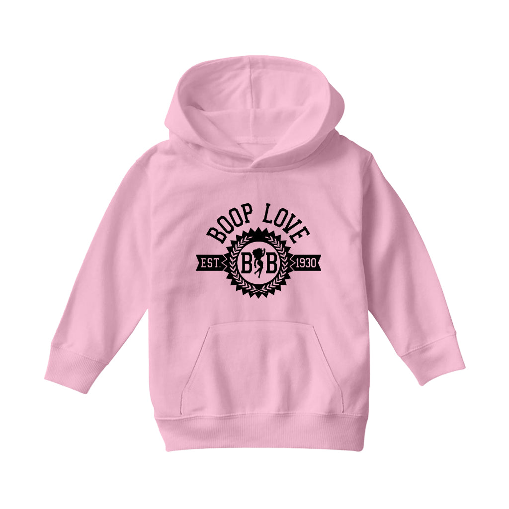 Betty Boop BB Crest Emblem Kids Hooded Sweatshirt
