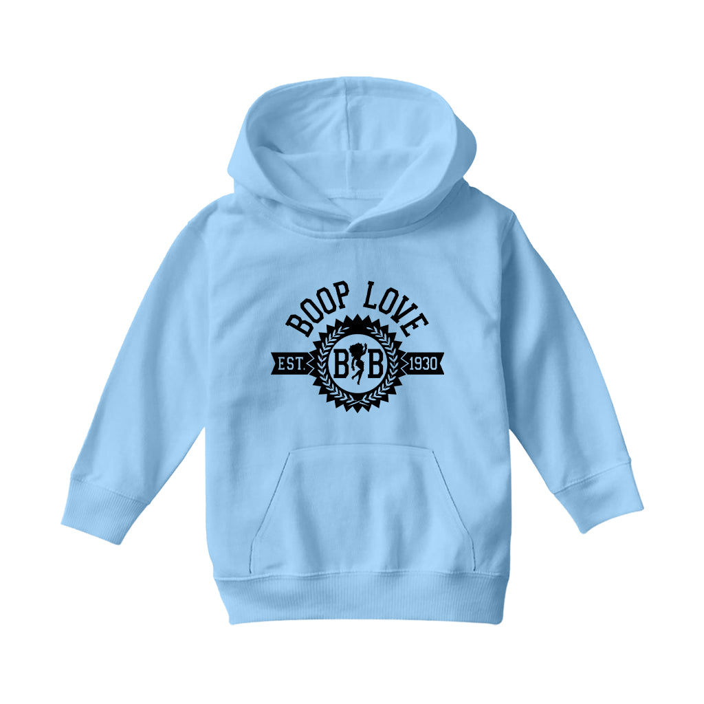 Betty Boop BB Crest Emblem Kids Hooded Sweatshirt-Betty Boop Shop