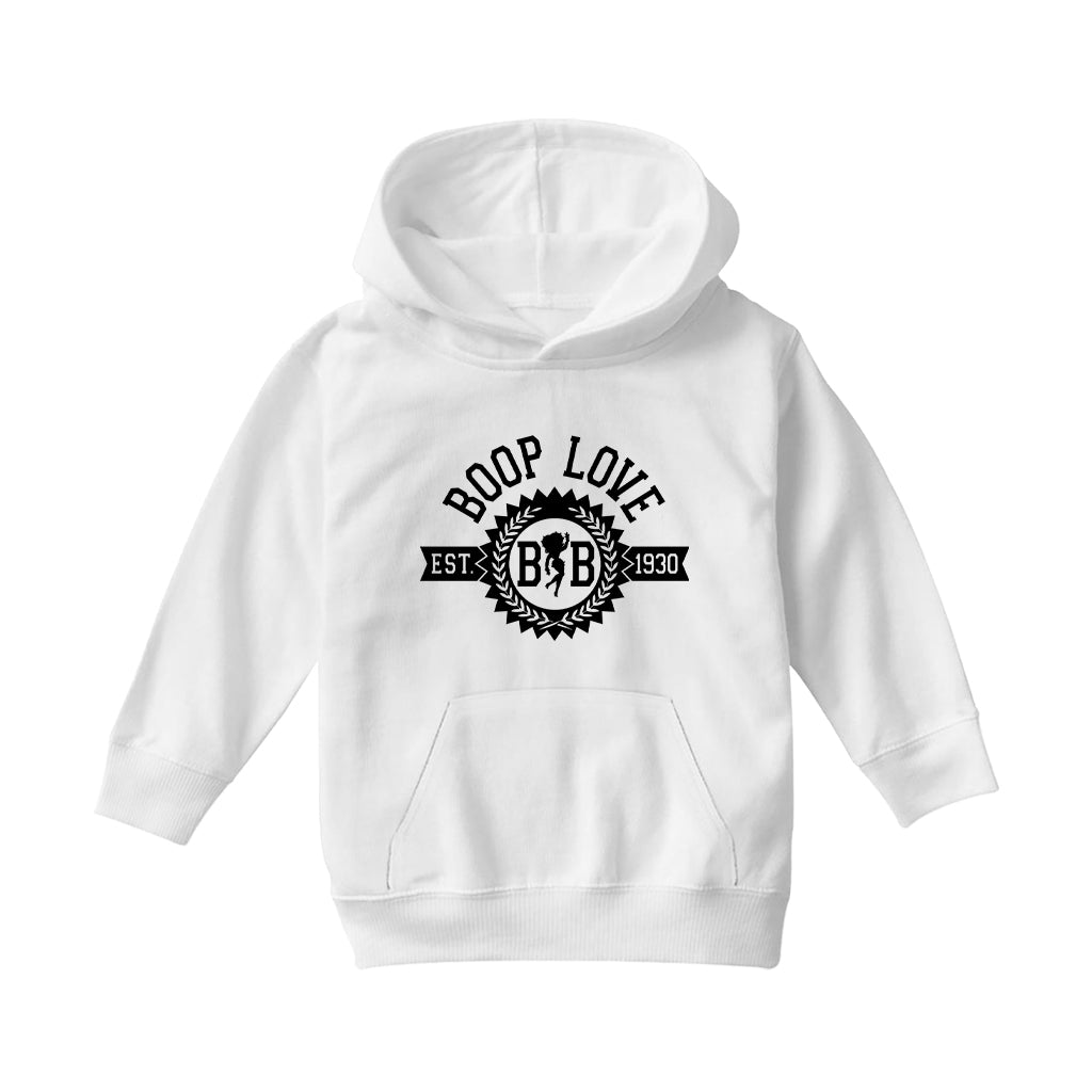 Betty Boop BB Crest Emblem Kids Hooded Sweatshirt-Betty Boop Shop