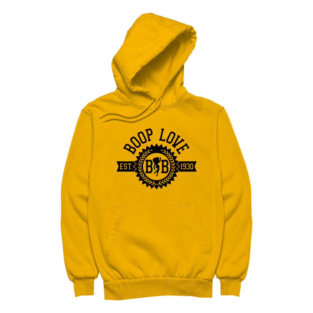 Betty Boop BB Crest Emblem Men's Hooded Sweatshirt-Betty Boop Shop
