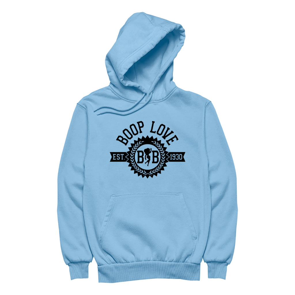 Betty Boop BB Crest Emblem Men's Hooded Sweatshirt-Betty Boop Shop