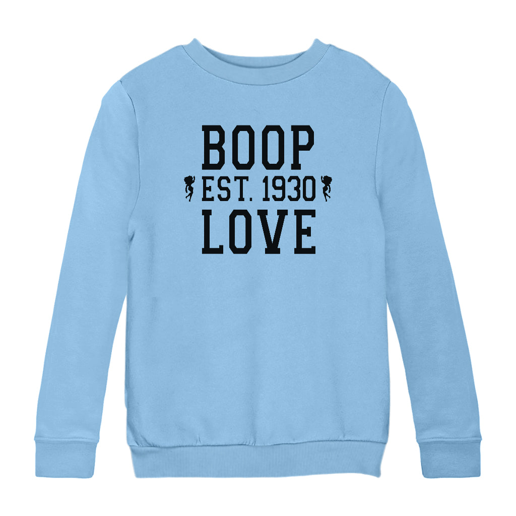 Betty Boop Love Est.1930 Kids Sweatshirt-Betty Boop Shop
