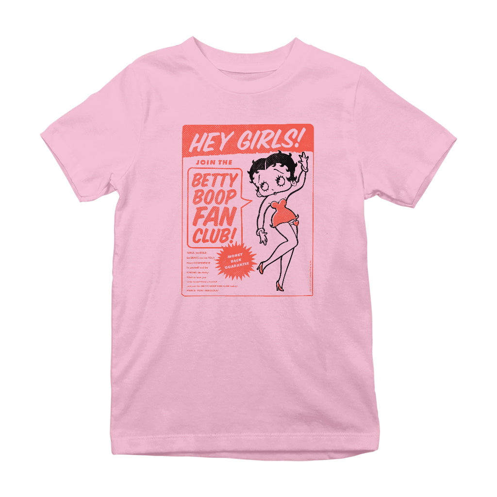 Betty Boop Hey Girls Fan Club Kids T-Shirt-Betty Boop Shop