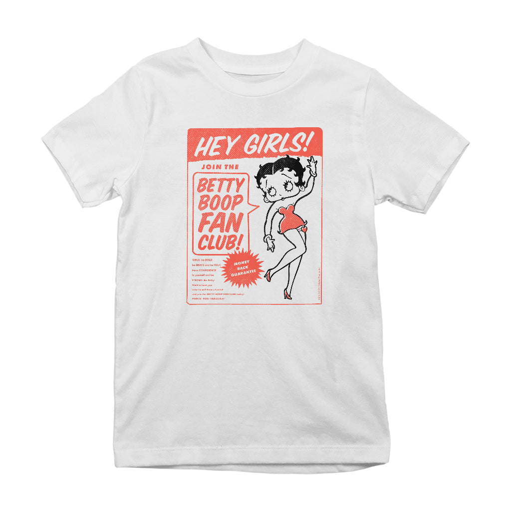 Betty Boop Hey Girls Fan Club Kids T-Shirt