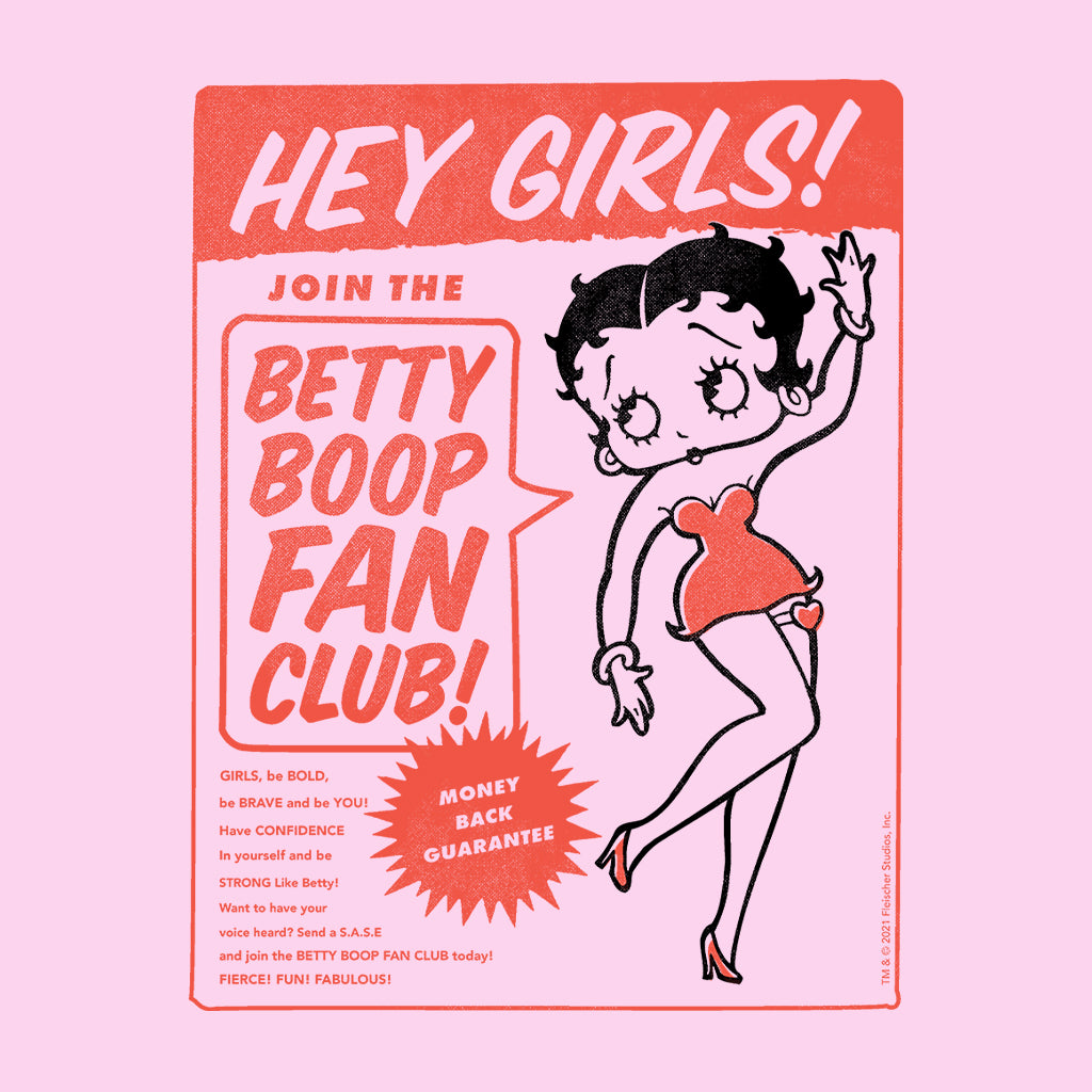 Betty Boop Hey Girls Fan Club Women's Hooded Sweatshirt-Betty Boop Shop