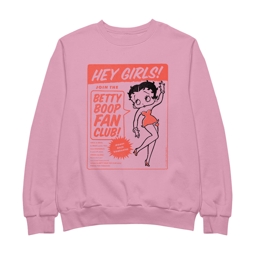 Betty Boop Hey Girls Fan Club Men's Sweatshirt-Betty Boop Shop