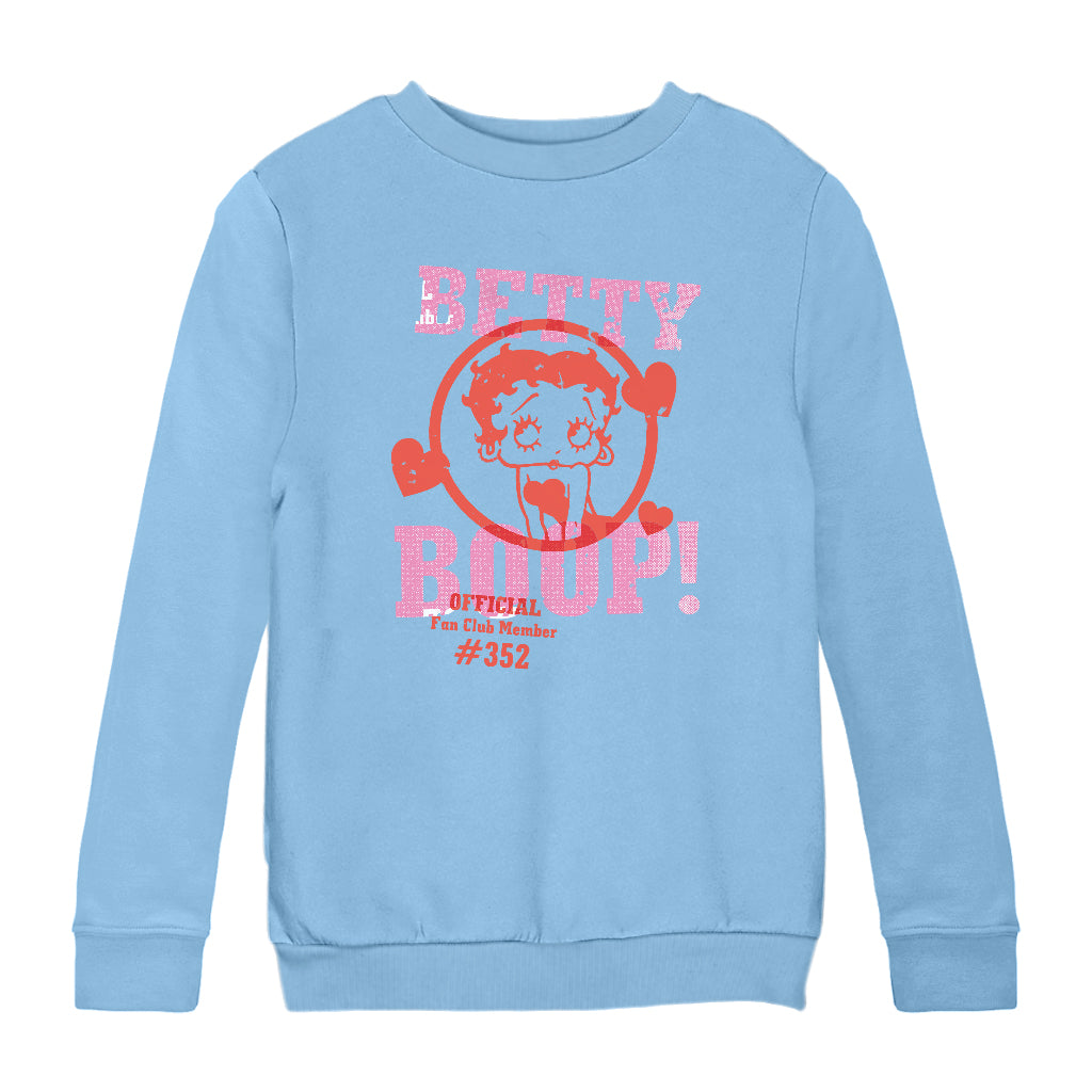 Betty Boop Official Fan Club Member Kids Sweatshirt-Betty Boop Shop