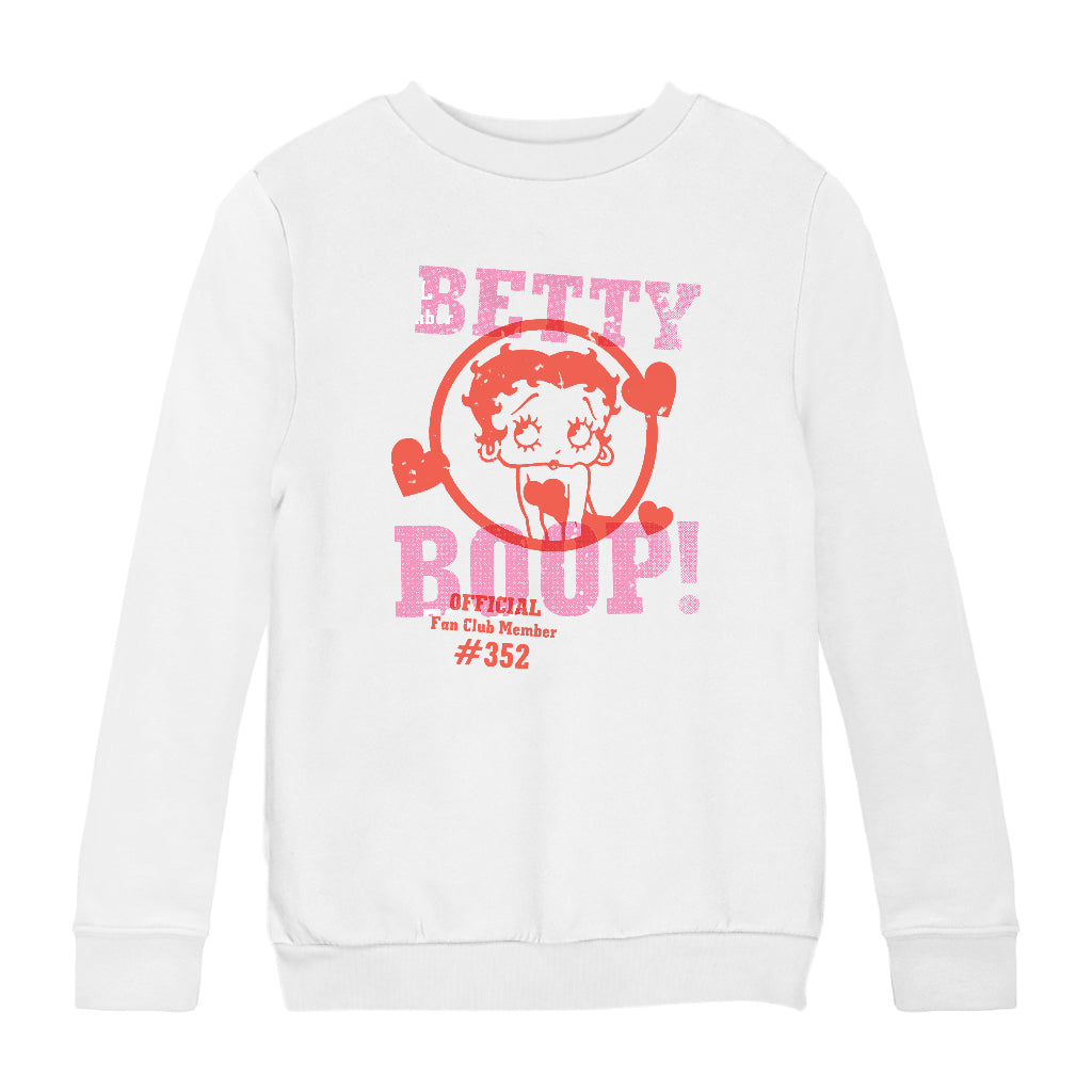 Betty Boop Official Fan Club Member Kids Sweatshirt-Betty Boop Shop