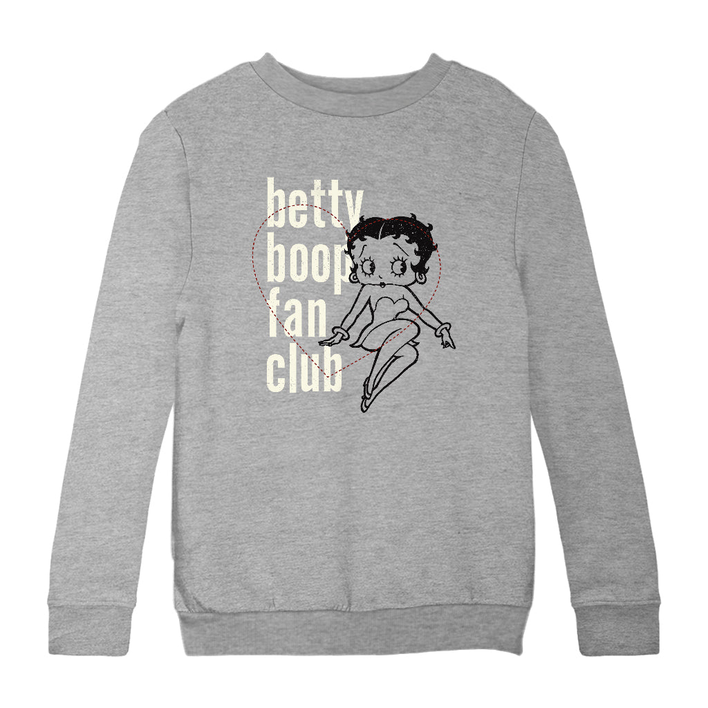 Betty Boop Pinstripe Heart Fan Club Kids Sweatshirt-Betty Boop Shop