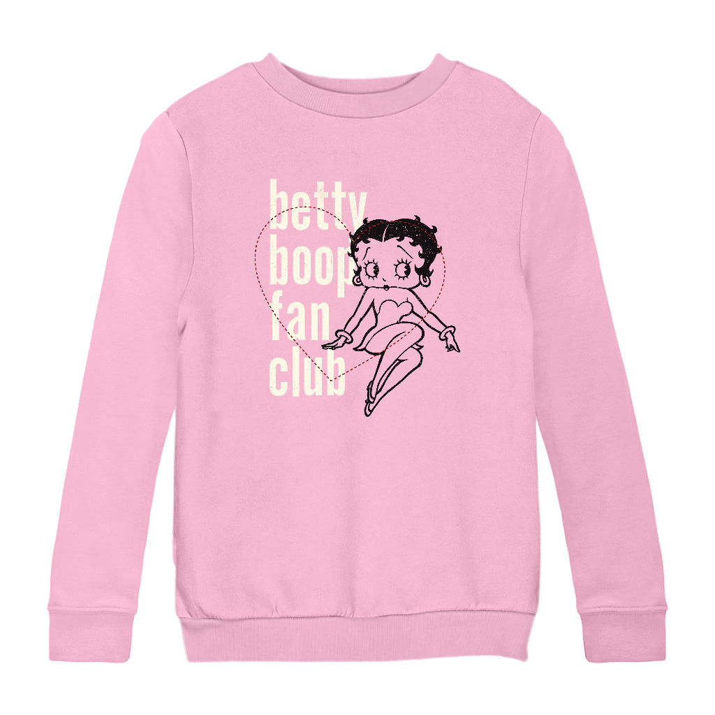 Betty Boop Pinstripe Heart Fan Club Kids Sweatshirt
