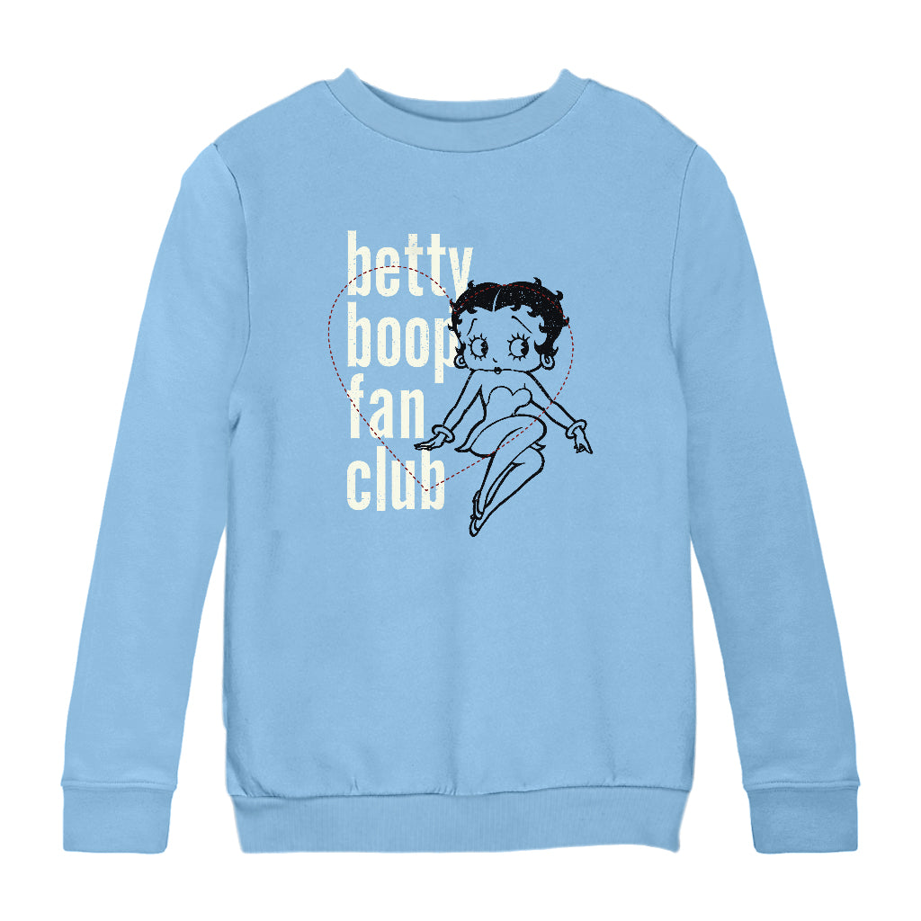 Betty Boop Pinstripe Heart Fan Club Kids Sweatshirt-Betty Boop Shop