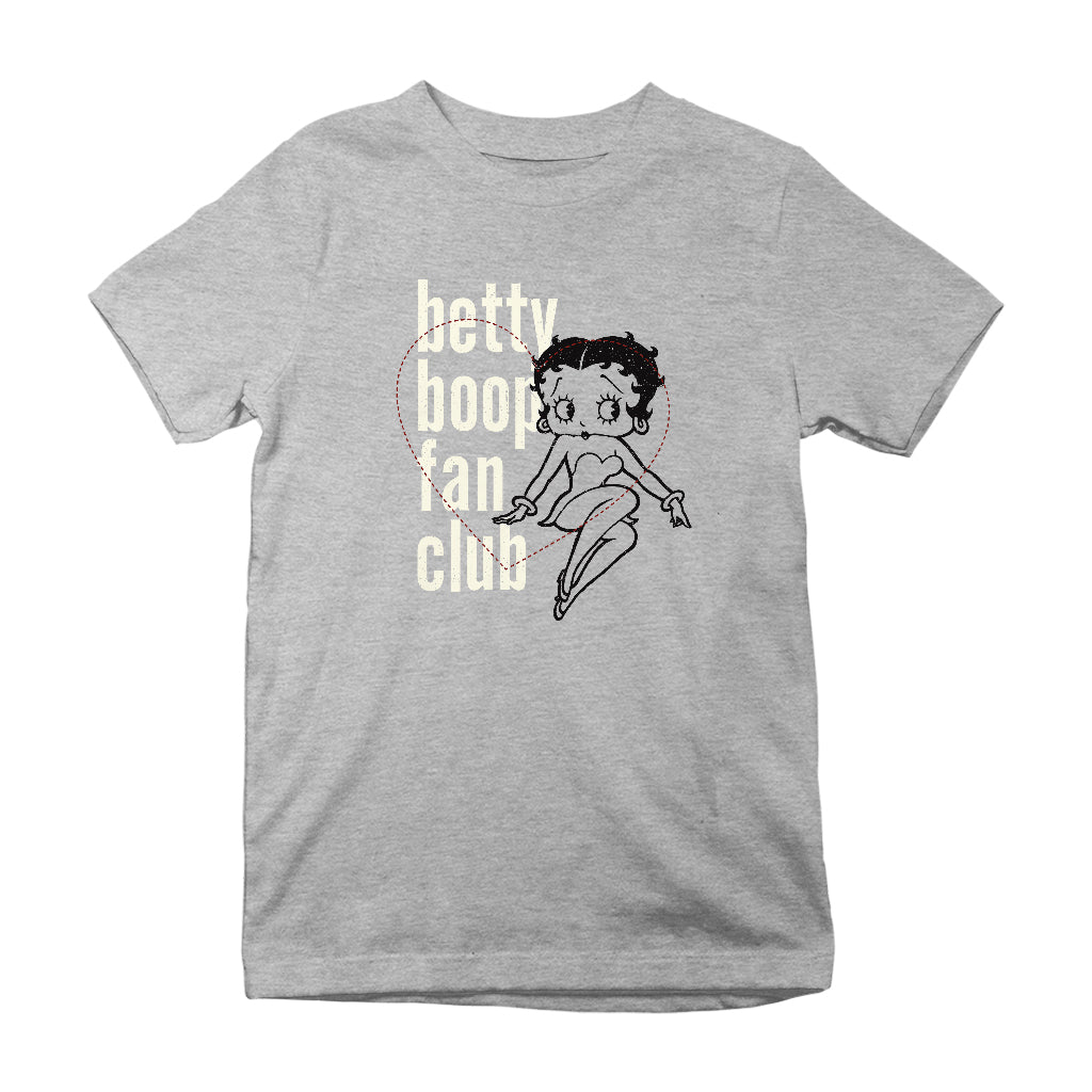 Betty Boop Pinstripe Heart Fan Club Kids T-Shirt