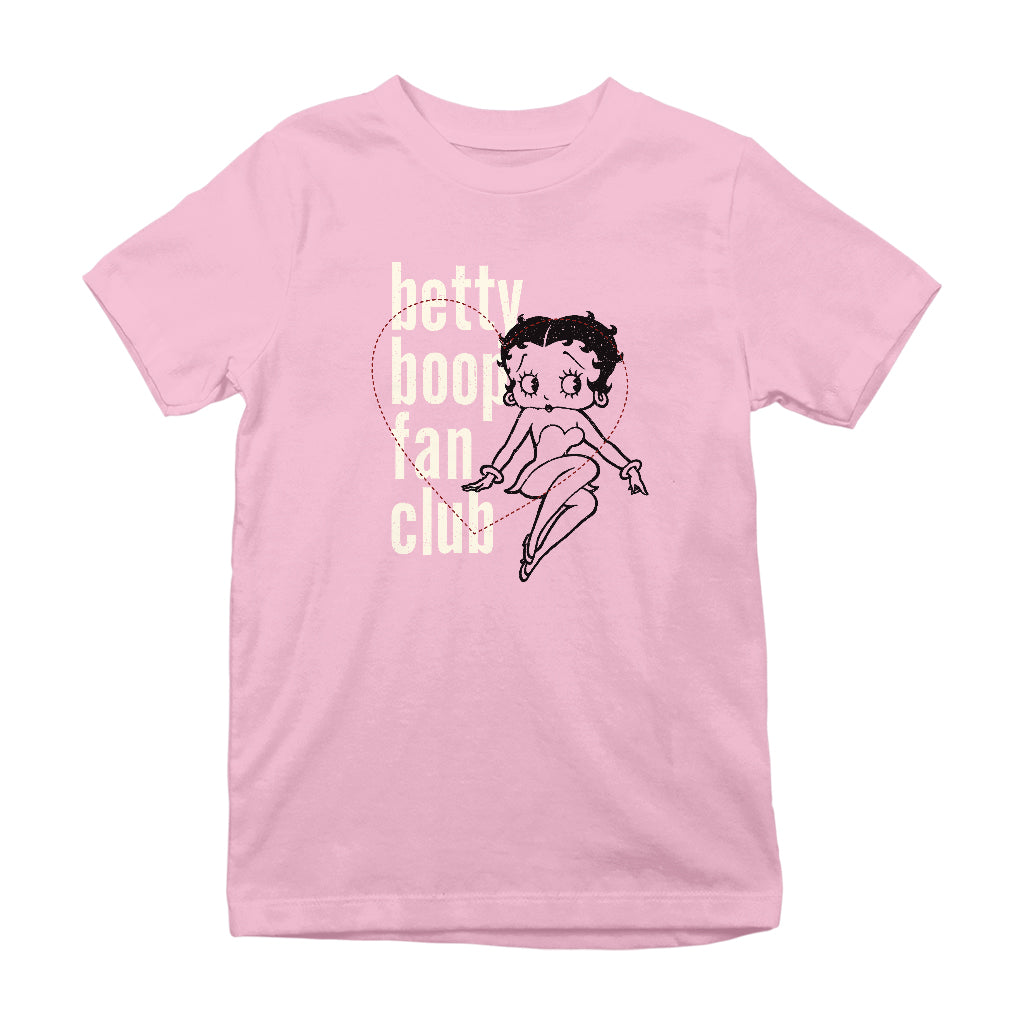 Betty Boop Pinstripe Heart Fan Club Kids T-Shirt-Betty Boop Shop