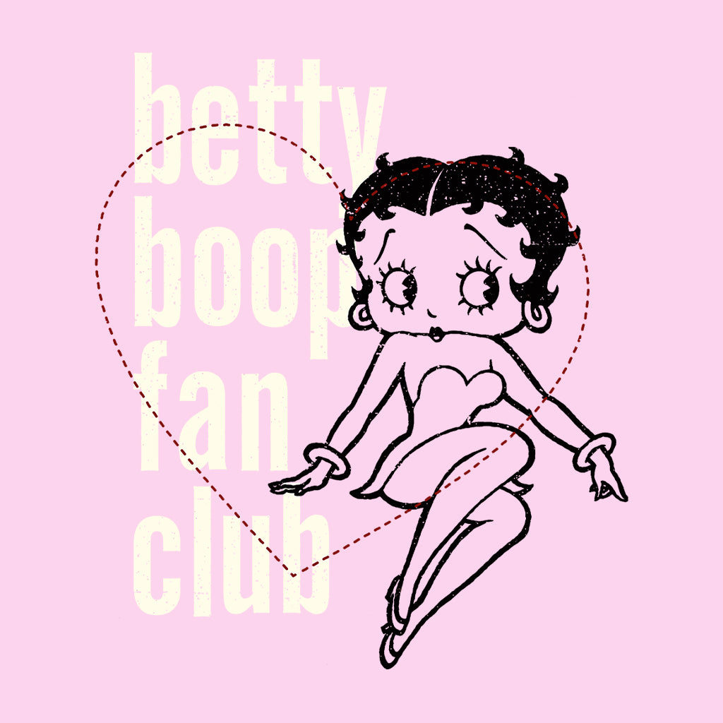 Betty Boop Pinstripe Heart Fan Club Women's Sweatshirt-Betty Boop Shop