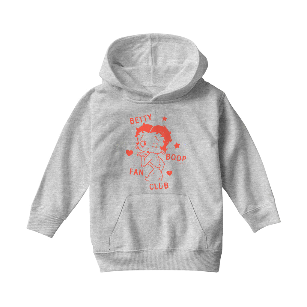 Betty Boop Fan Club Stamp Kids Hooded Sweatshirt-Betty Boop Shop