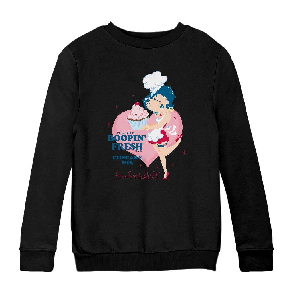 Betty Boop Cupcake Mix Kids Sweatshirt