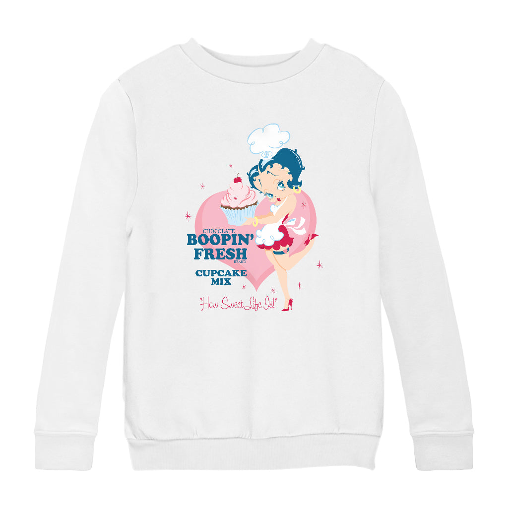 Betty Boop Cupcake Mix Kids Sweatshirt-Betty Boop Shop