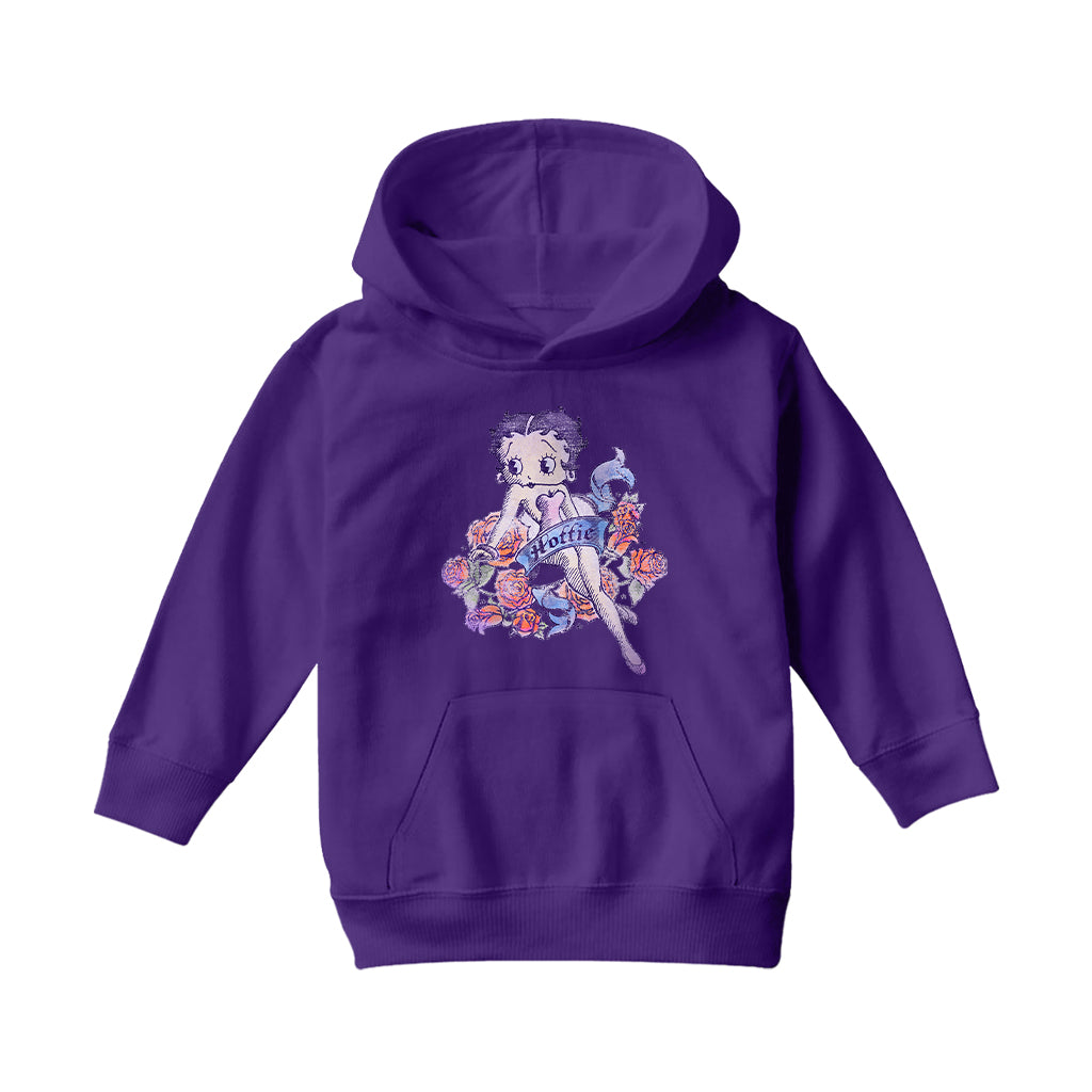 Betty Boop Hottie Tattoo Kids Hooded Sweatshirt-Betty Boop Shop