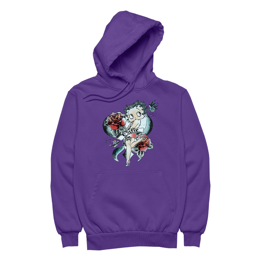 Betty Boop Hottie Cutie Tattoo Men's Hooded Sweatshirt-Betty Boop Shop