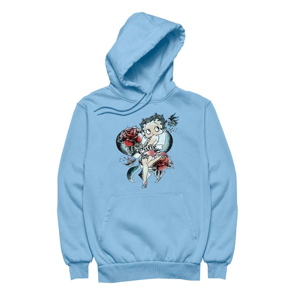 Betty Boop Hottie Cutie Tattoo Men's Hooded Sweatshirt-Betty Boop Shop