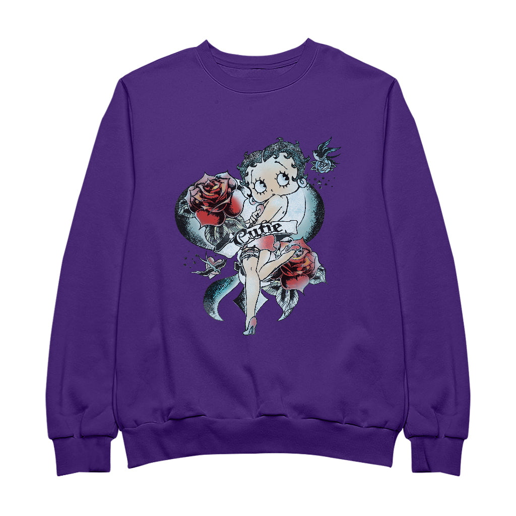 Betty Boop Hottie Cutie Tattoo Men's Sweatshirt-Betty Boop Shop