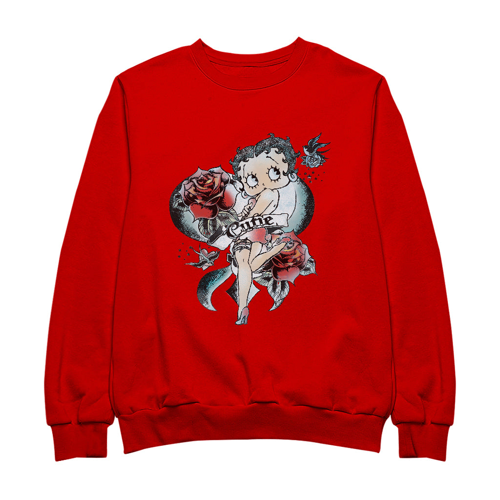Betty Boop Hottie Cutie Tattoo Men's Sweatshirt-Betty Boop Shop