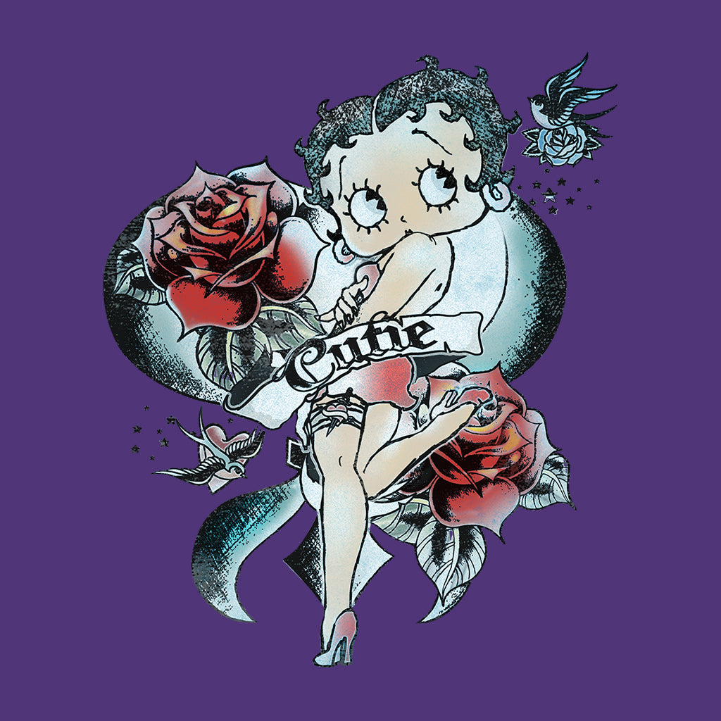 Betty Boop Hottie Cutie Tattoo Women's Hooded Sweatshirt-Betty Boop Shop