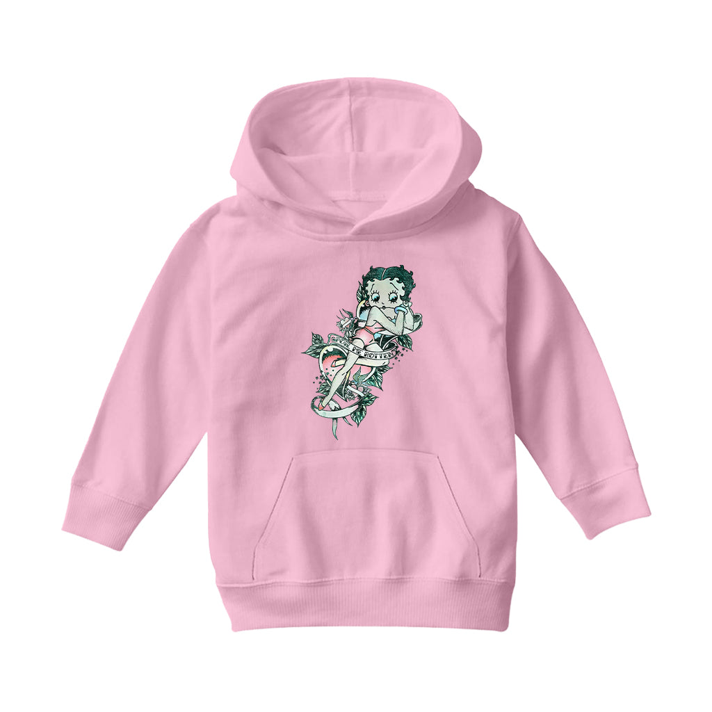 Betty Boop Spoil Me Tattoo Kids Hooded Sweatshirt