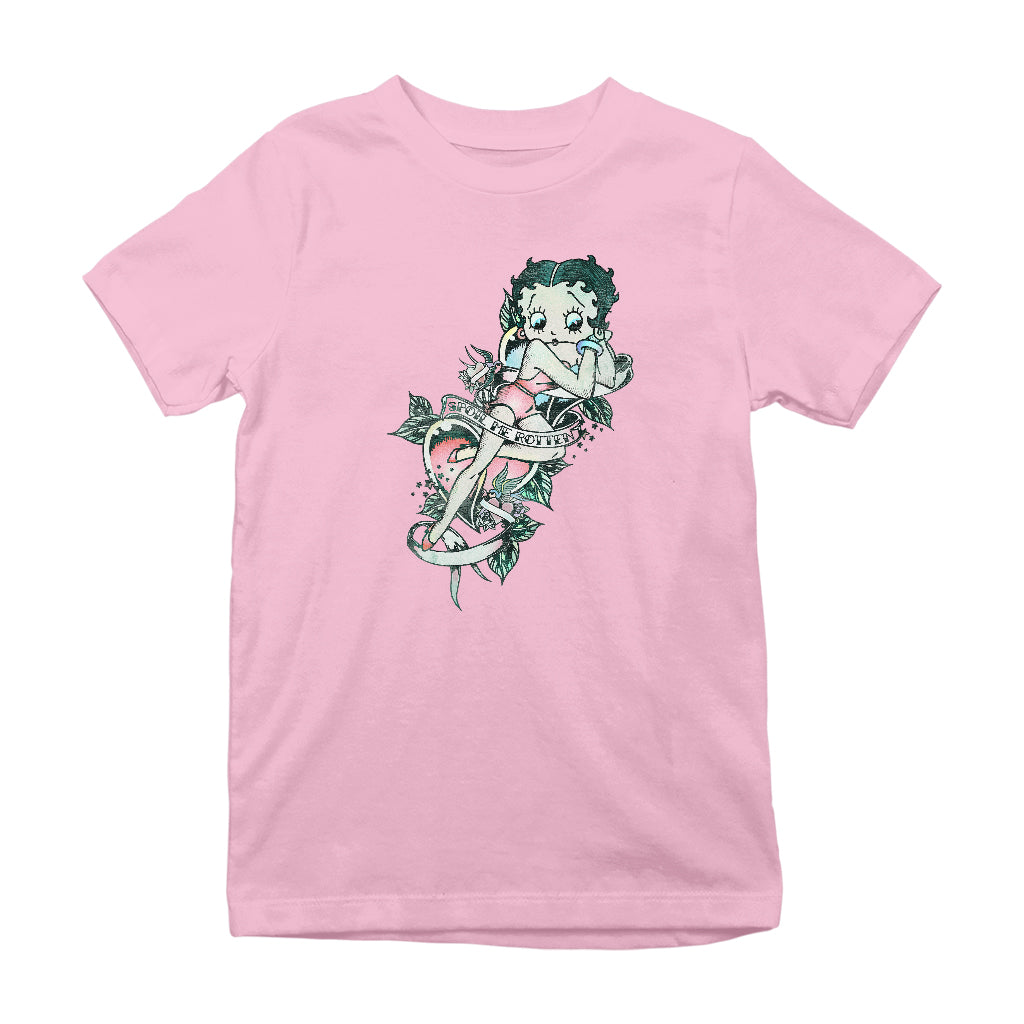 Betty Boop Spoil Me Tattoo Kids T-Shirt-Betty Boop Shop