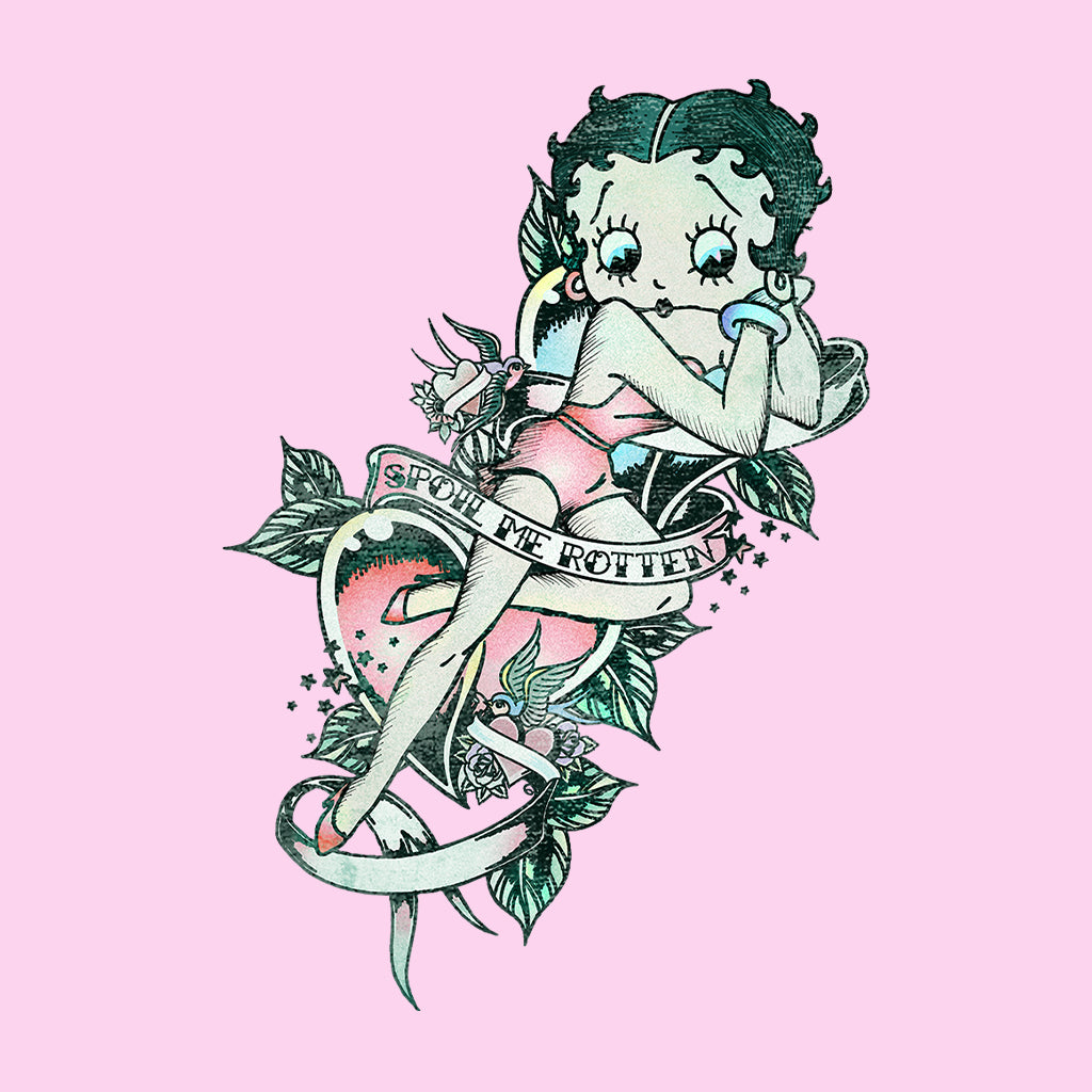 Betty Boop Spoil Me Tattoo Men's Hooded Sweatshirt-Betty Boop Shop