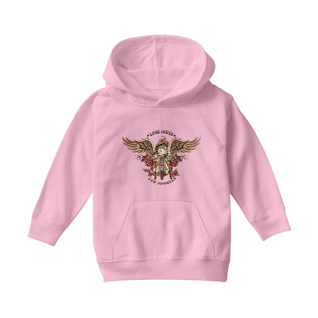 Betty Boop Love Hurts Tattoo Kids Hooded Sweatshirt