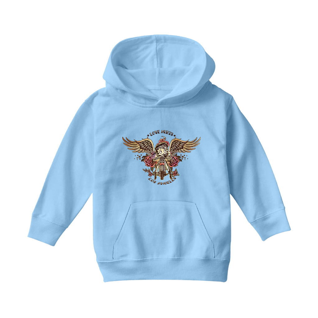 Betty Boop Love Hurts Tattoo Kids Hooded Sweatshirt-Betty Boop Shop
