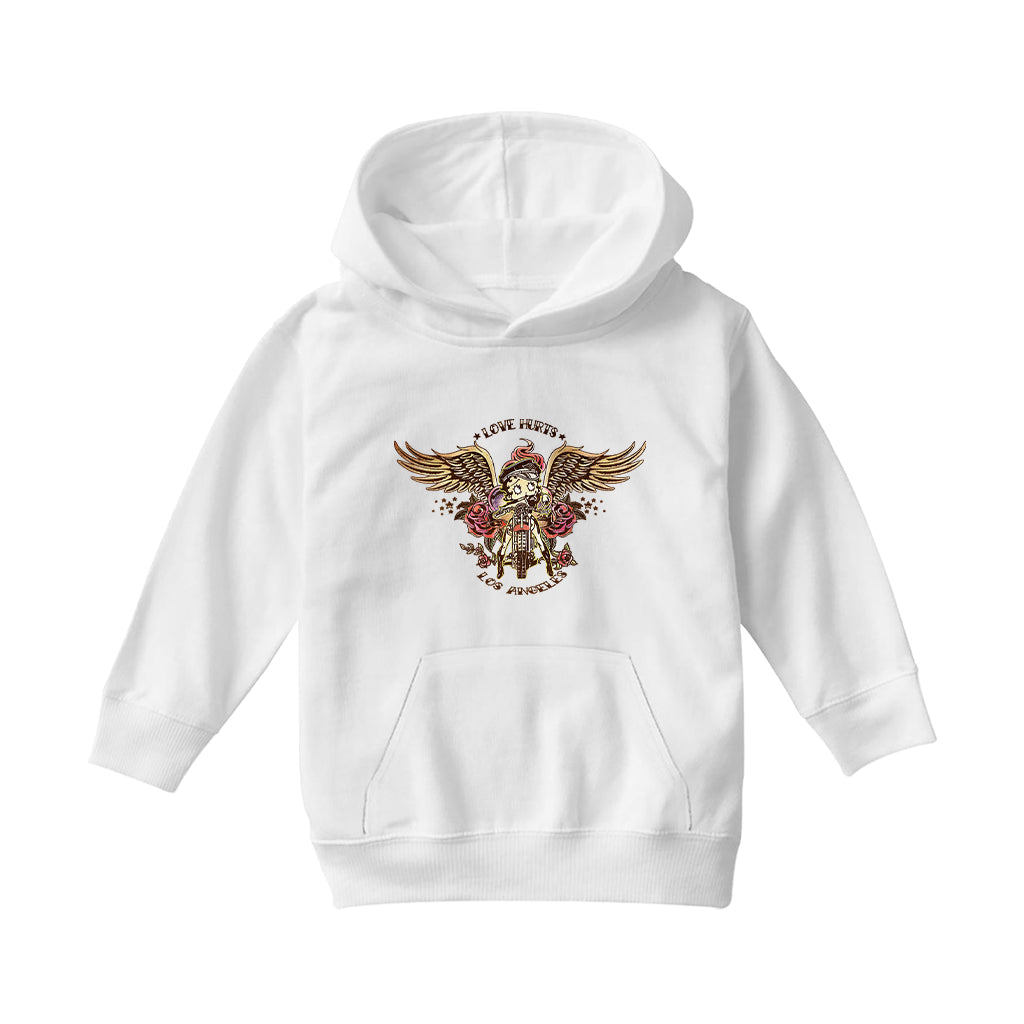 Betty Boop Love Hurts Tattoo Kids Hooded Sweatshirt-Betty Boop Shop