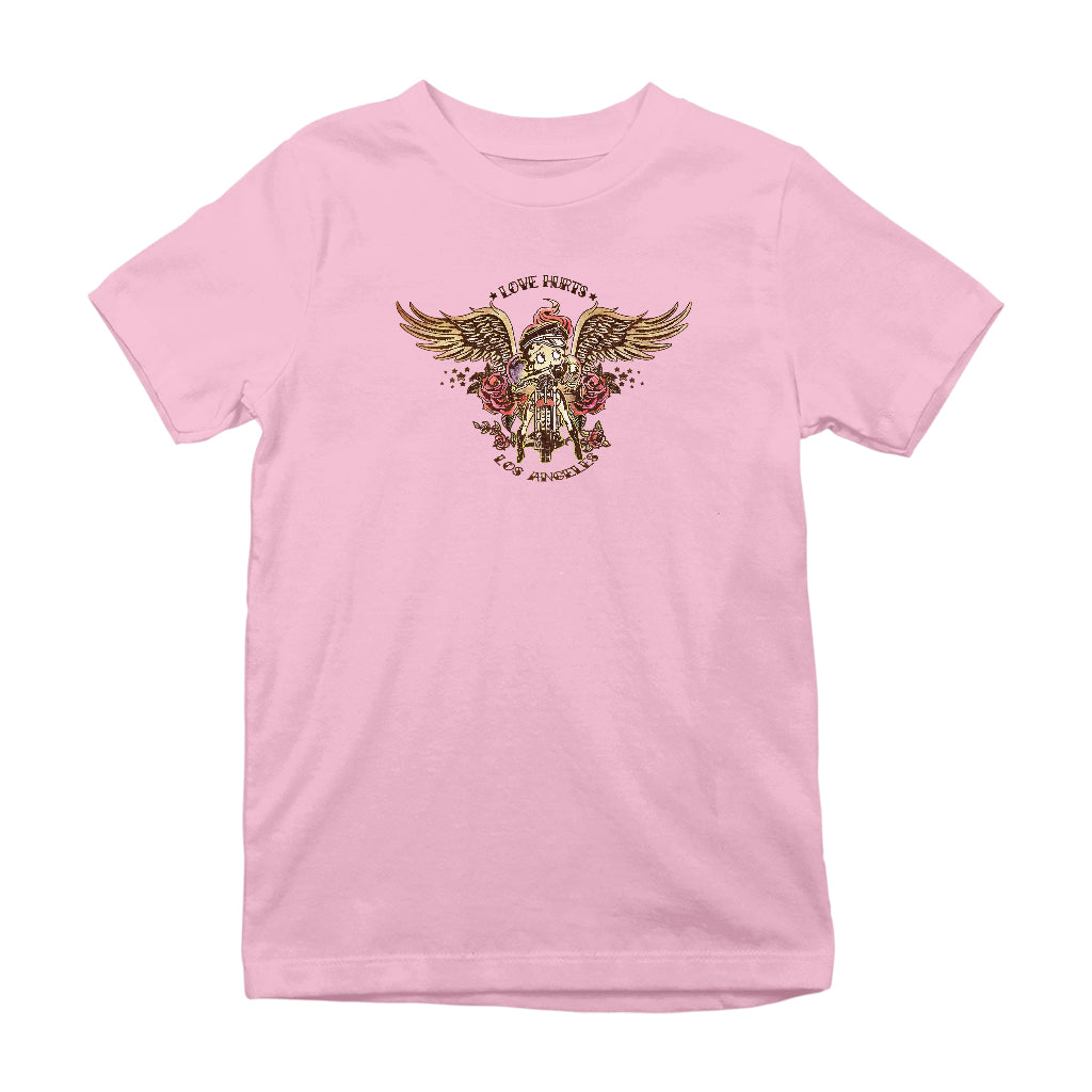 Betty Boop Love Hurts Tattoo Kids T-Shirt-Betty Boop Shop