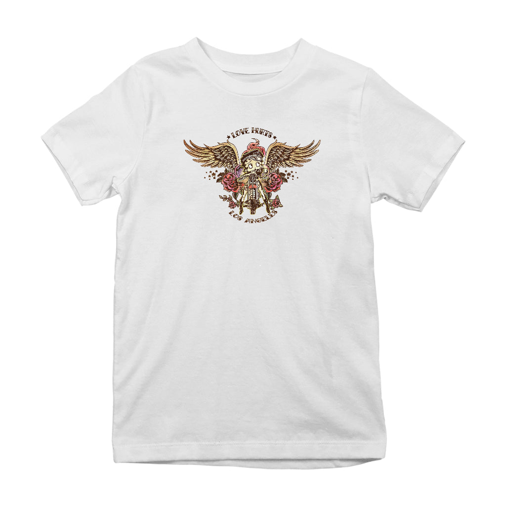 Betty Boop Love Hurts Tattoo Kids T-Shirt