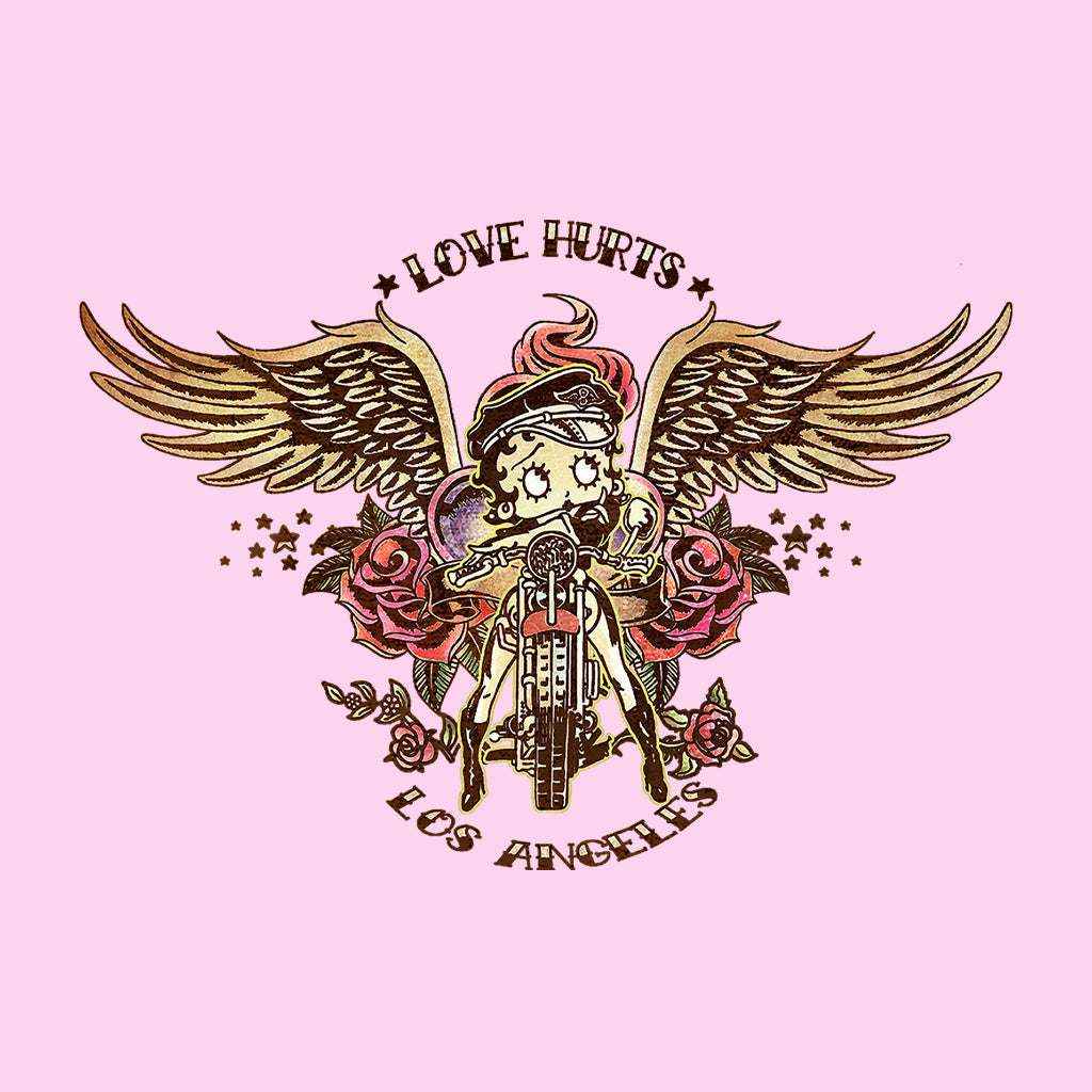 Betty Boop Love Hurts Tattoo Men's Hooded Sweatshirt-Betty Boop Shop