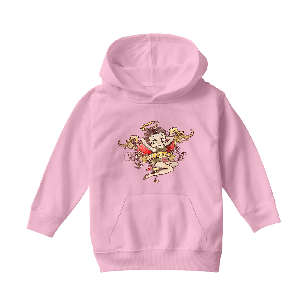Betty Boop Lil Angel Tattoo Kids Hooded Sweatshirt
