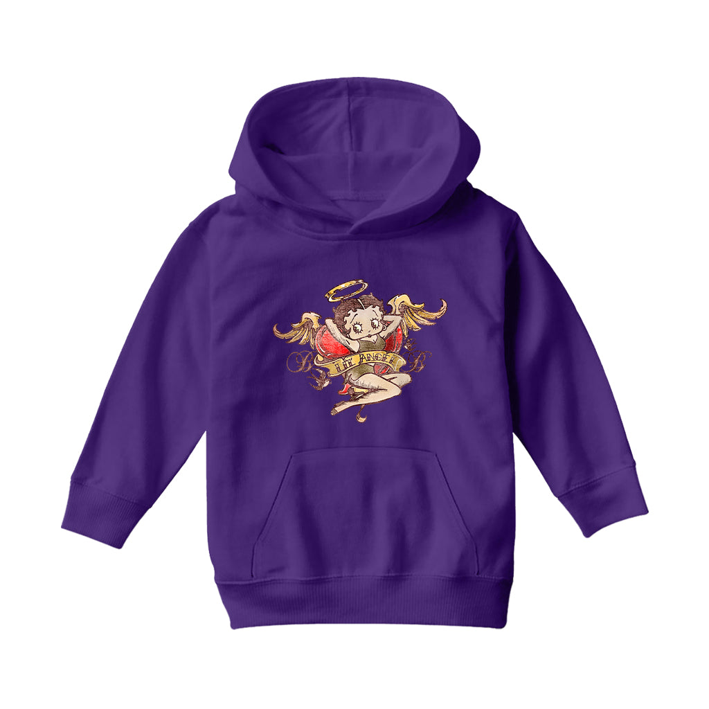 Betty Boop Lil Angel Tattoo Kids Hooded Sweatshirt-Betty Boop Shop
