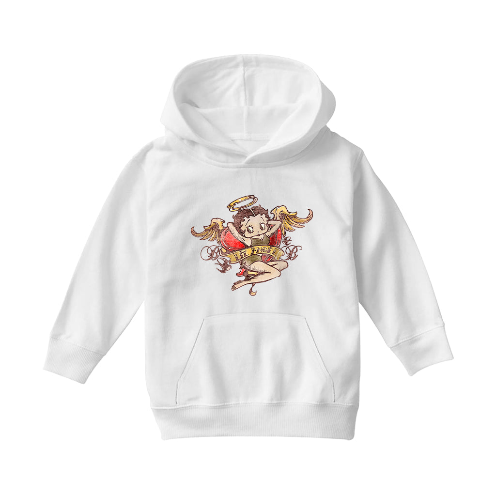Betty Boop Lil Angel Tattoo Kids Hooded Sweatshirt-Betty Boop Shop