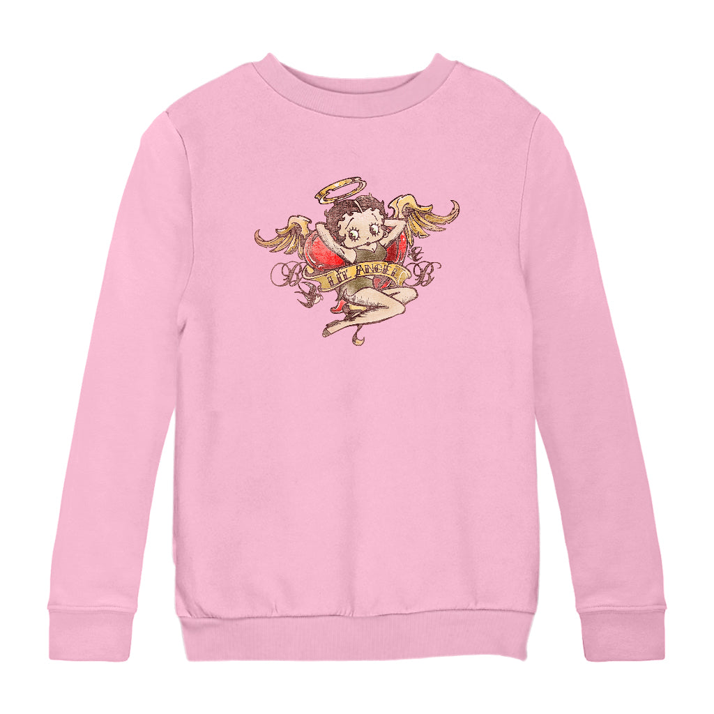 Betty Boop Lil Angel Tattoo Kids Sweatshirt