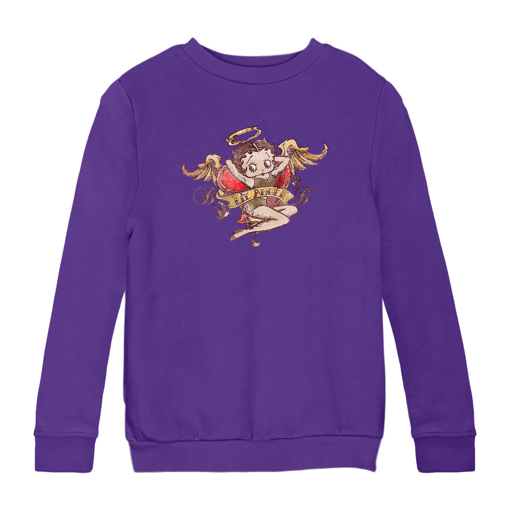 Betty Boop Lil Angel Tattoo Kids Sweatshirt-Betty Boop Shop