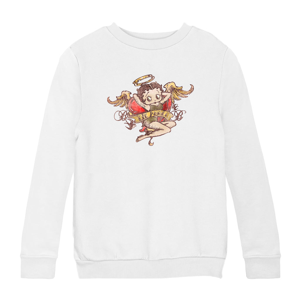 Betty Boop Lil Angel Tattoo Kids Sweatshirt-Betty Boop Shop