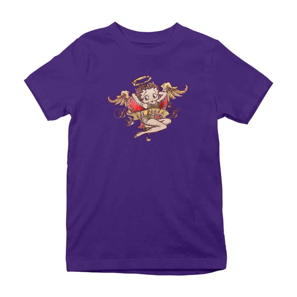 Betty Boop Lil Angel Tattoo Kids T-Shirt-Betty Boop Shop
