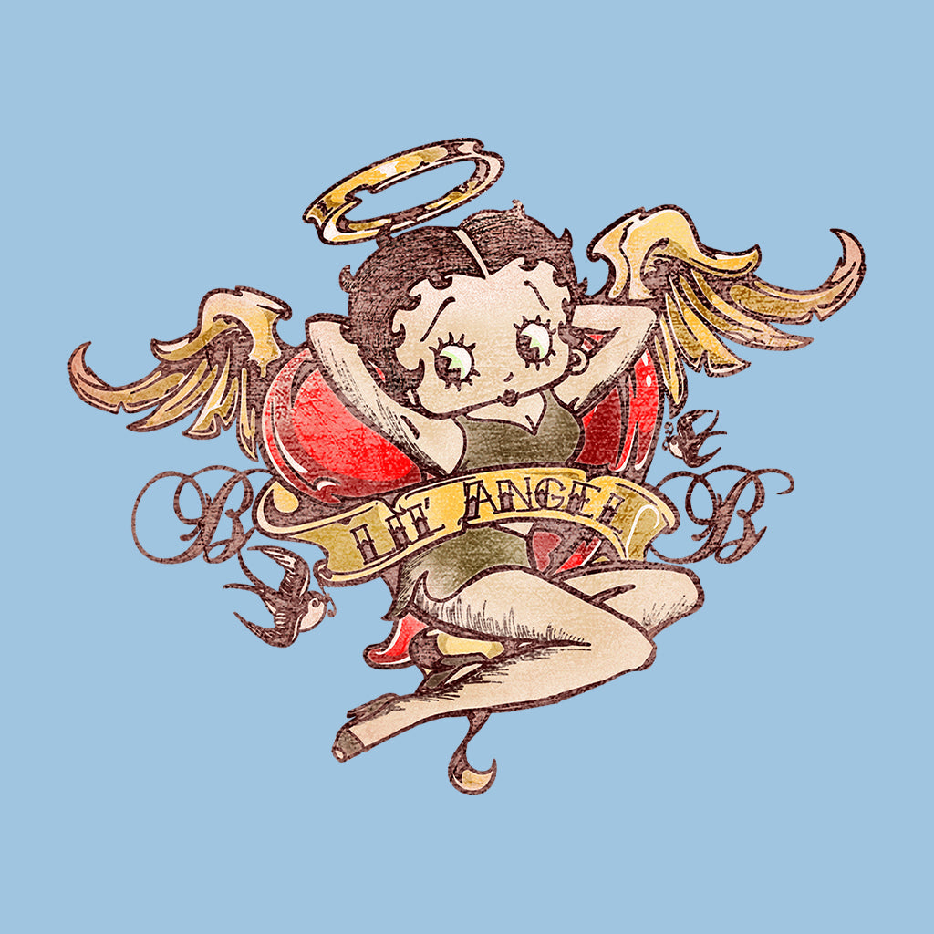 Betty Boop Lil Angel Tattoo Men's T-Shirt-Betty Boop Shop