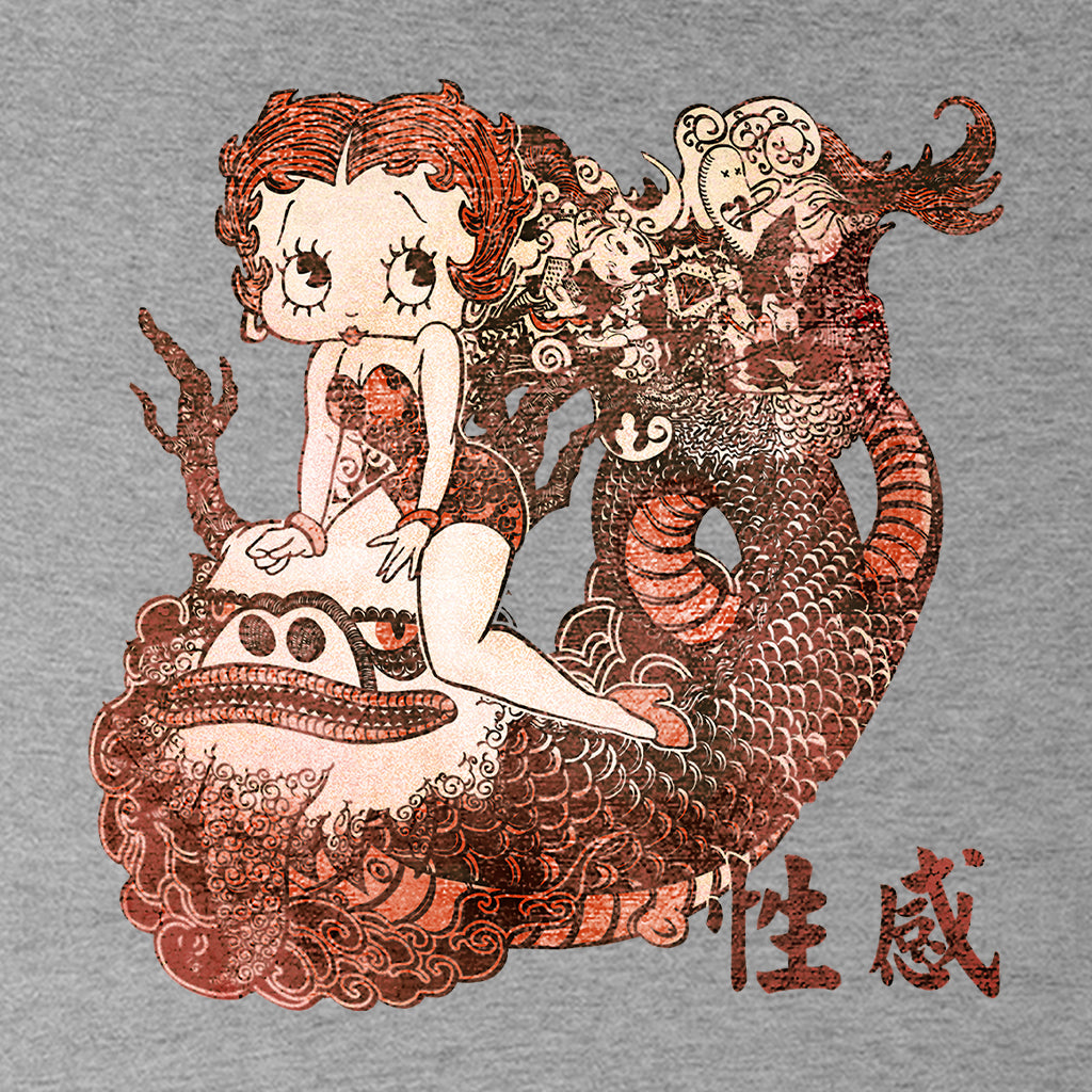 Betty Boop Dragon Tattoo Women's Hooded Sweatshirt-Betty Boop Shop