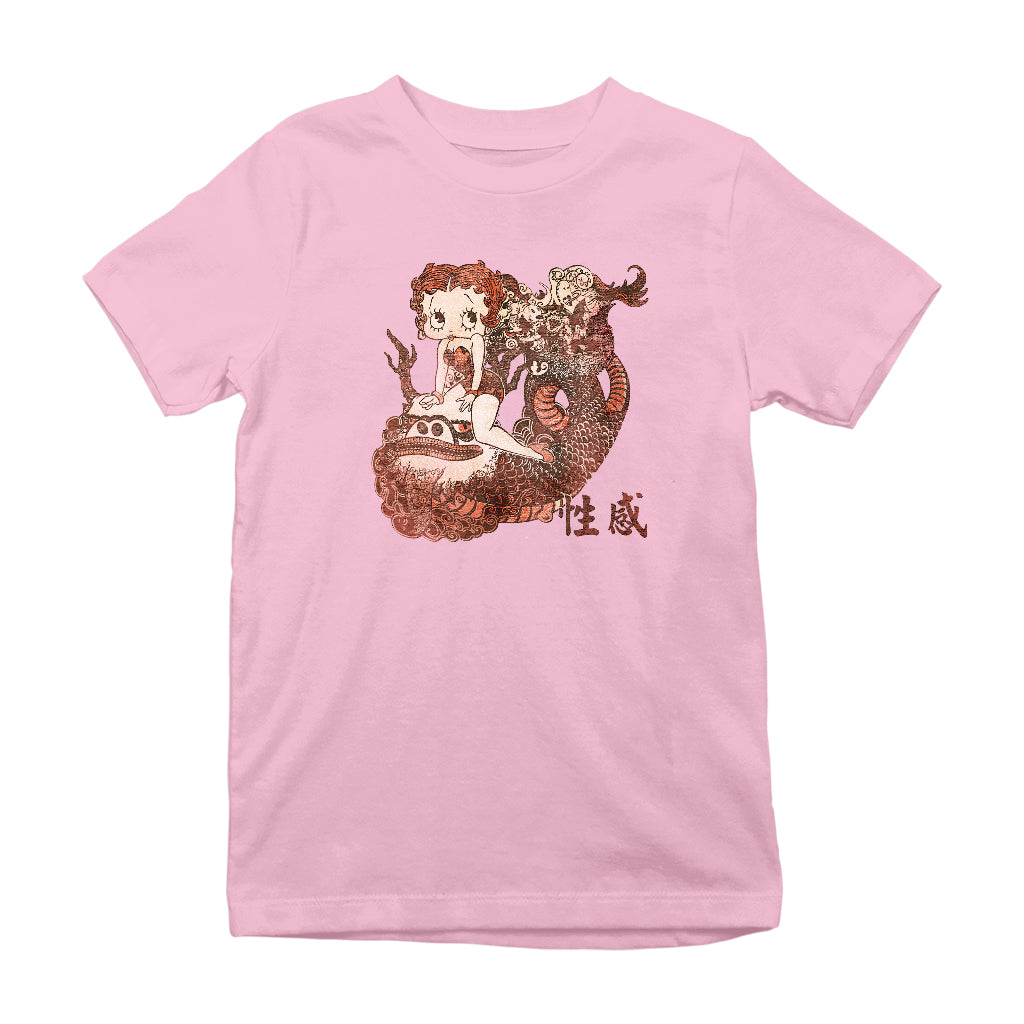 Betty Boop Dragon Tattoo Kids T-Shirt-Betty Boop Shop