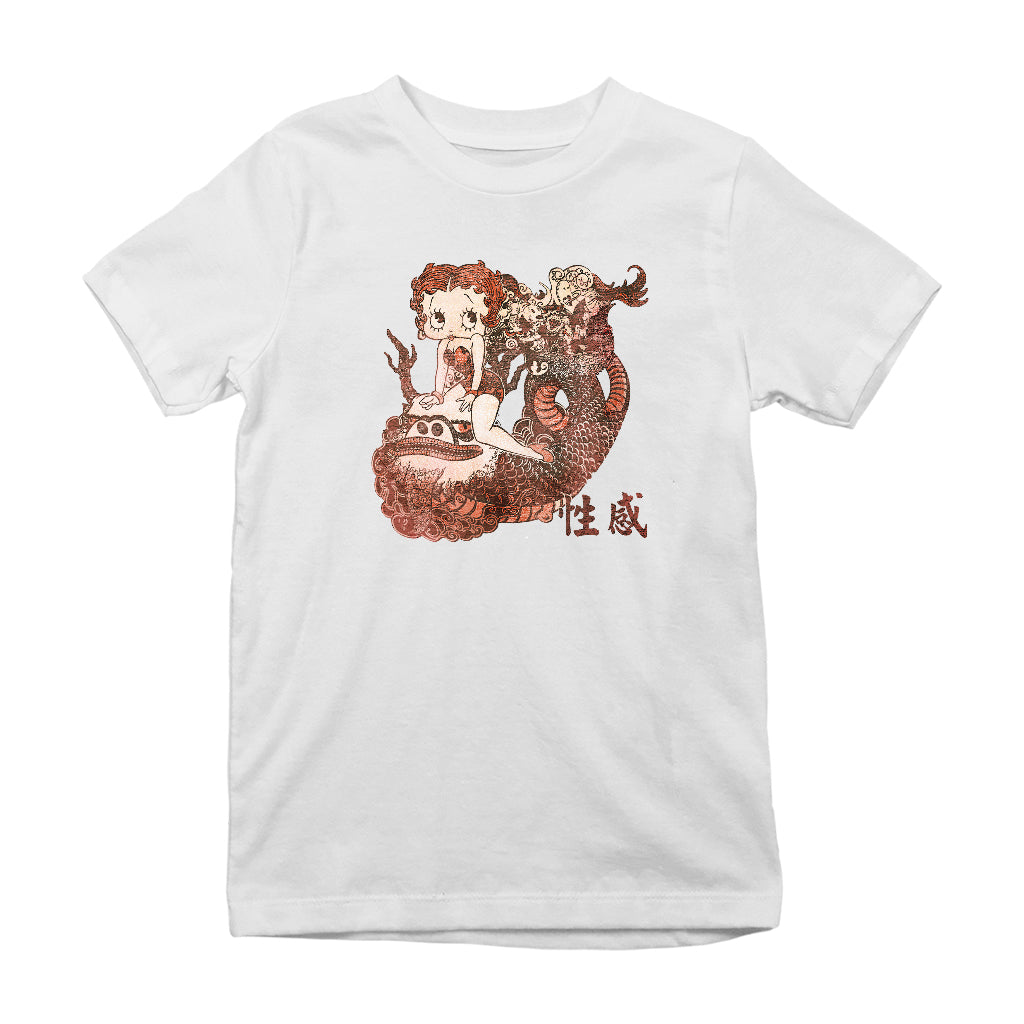 Betty Boop Dragon Tattoo Kids T-Shirt-Betty Boop Shop