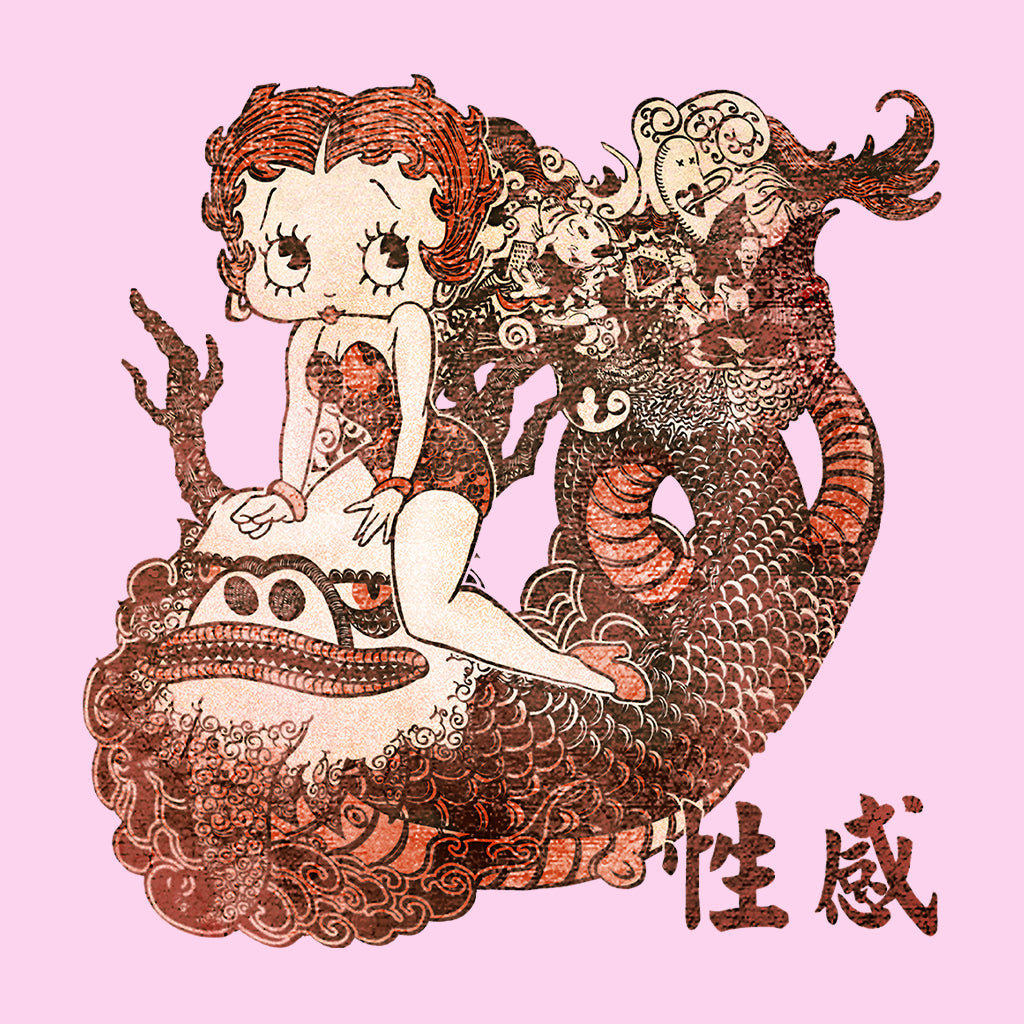 Betty Boop Dragon Tattoo Women's Hooded Sweatshirt-Betty Boop Shop