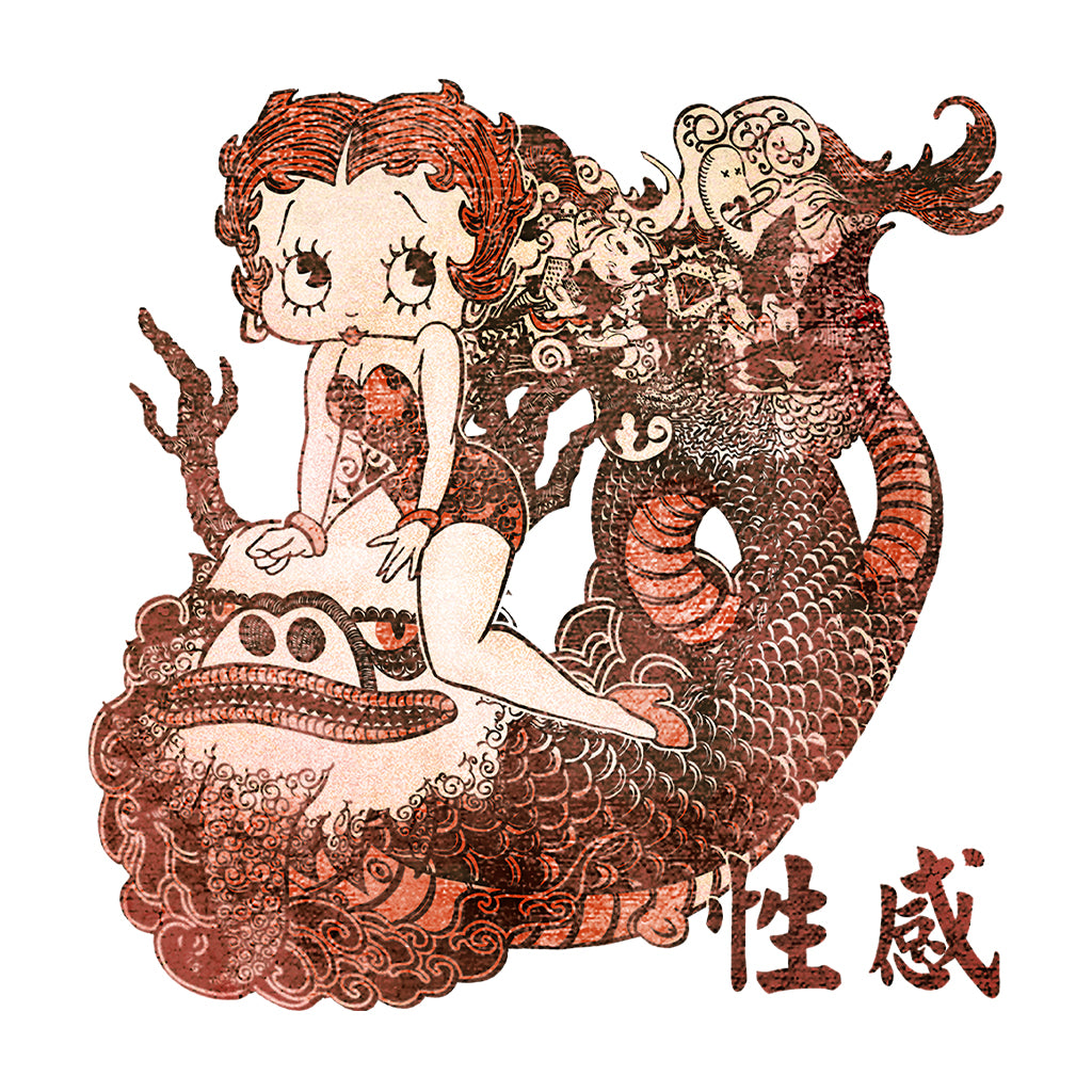 Betty Boop Dragon Tattoo Kids Sweatshirt-Betty Boop Shop
