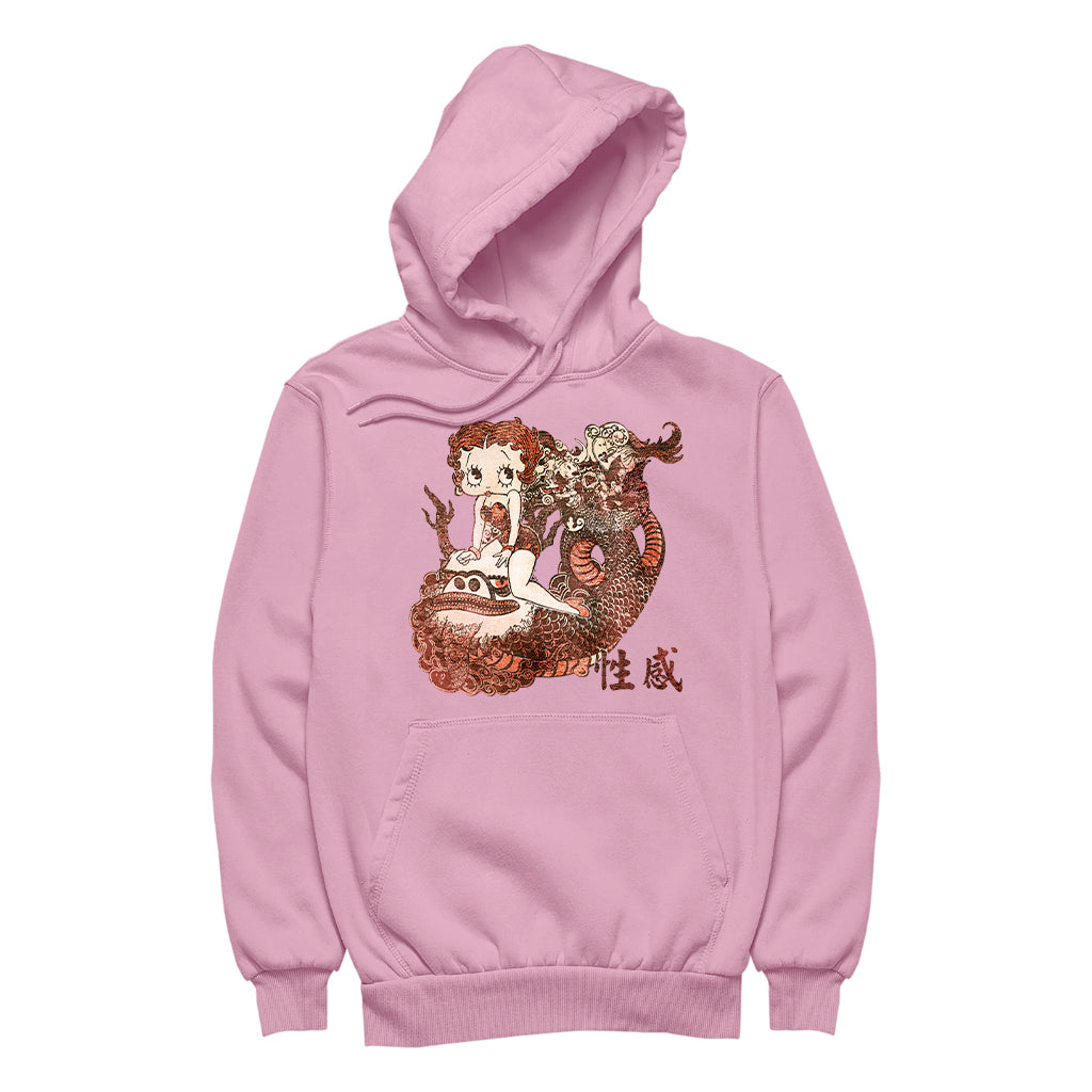 Betty Boop Dragon Tattoo Women's Hooded Sweatshirt-Betty Boop Shop